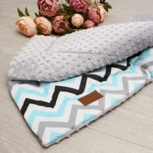 Плед голубой зигзаг