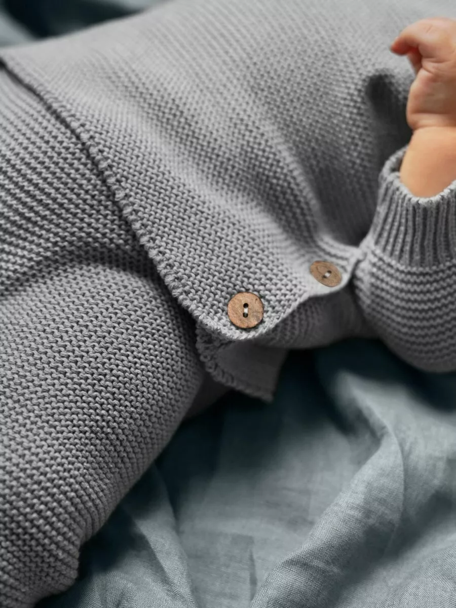 Комплект вязаный детский штанишки с кофточкой Pure Love Set, демисезонный, серый