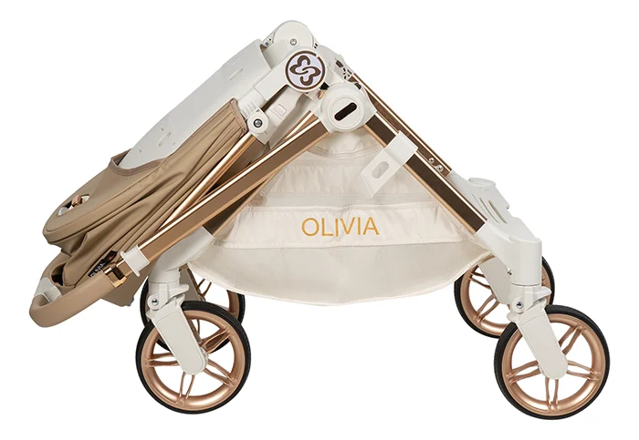 Коляска прогулочная детская Olivia, с перекидной ручкой бежевый