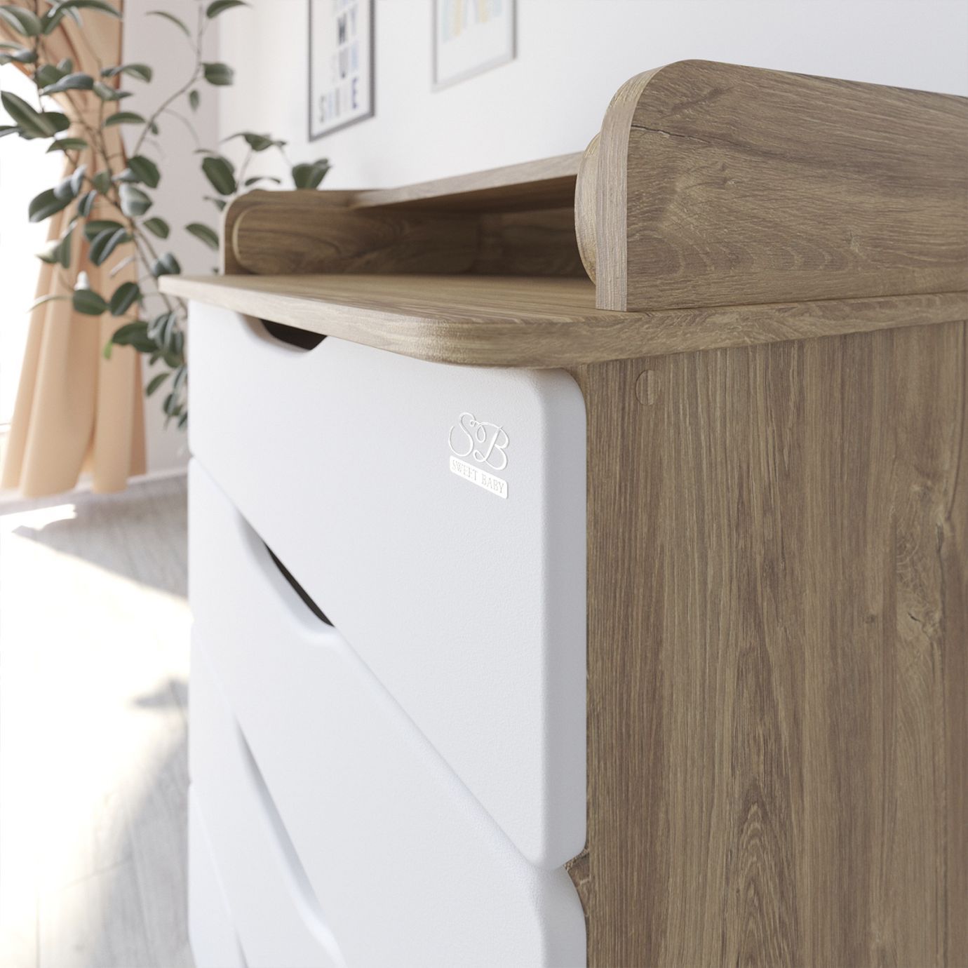 Комод Bravo Дуб канзас/Белый