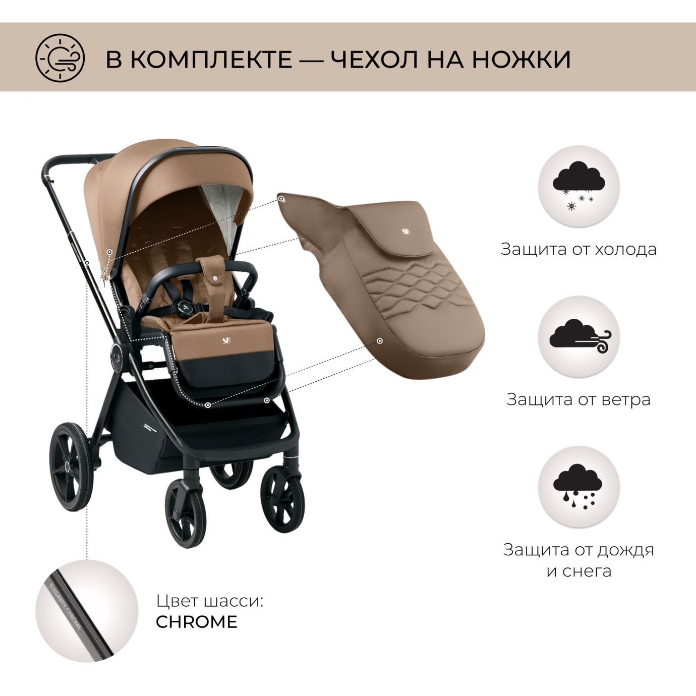 Коляска Elegante Chrome