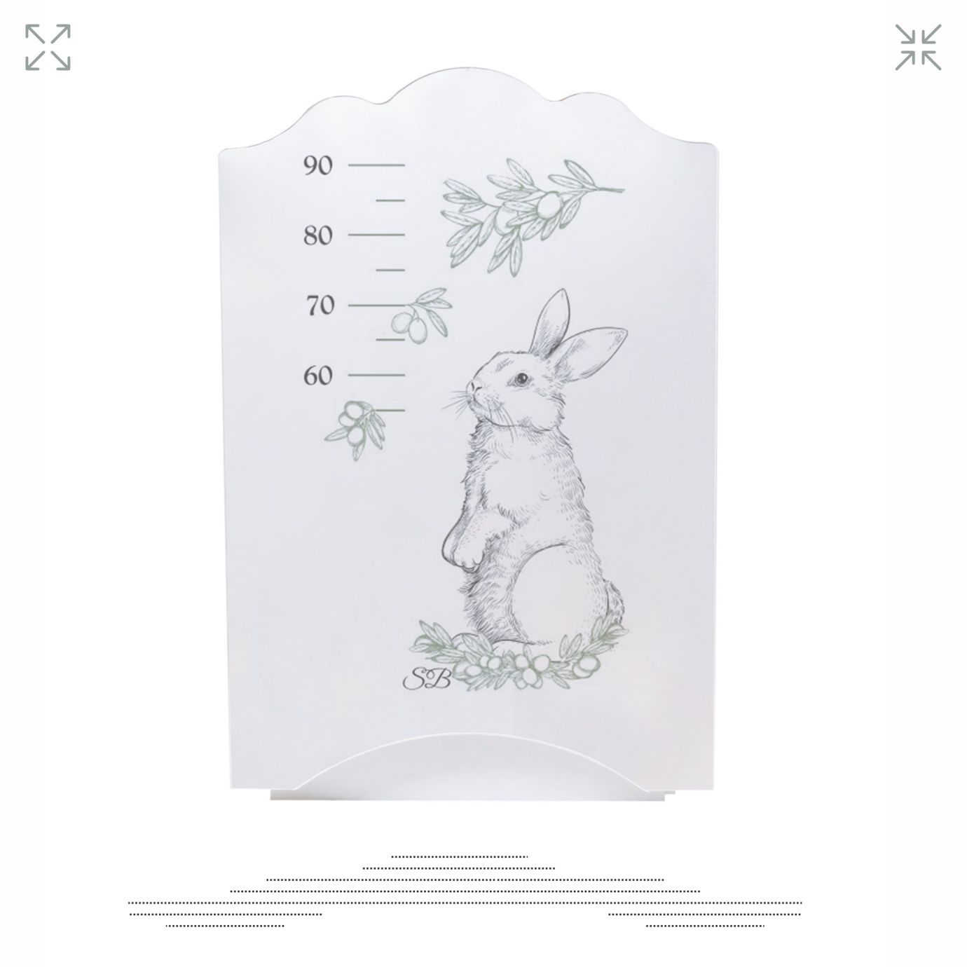 Детская кроватка с маятником и ящиком Magica Белый/Заяц