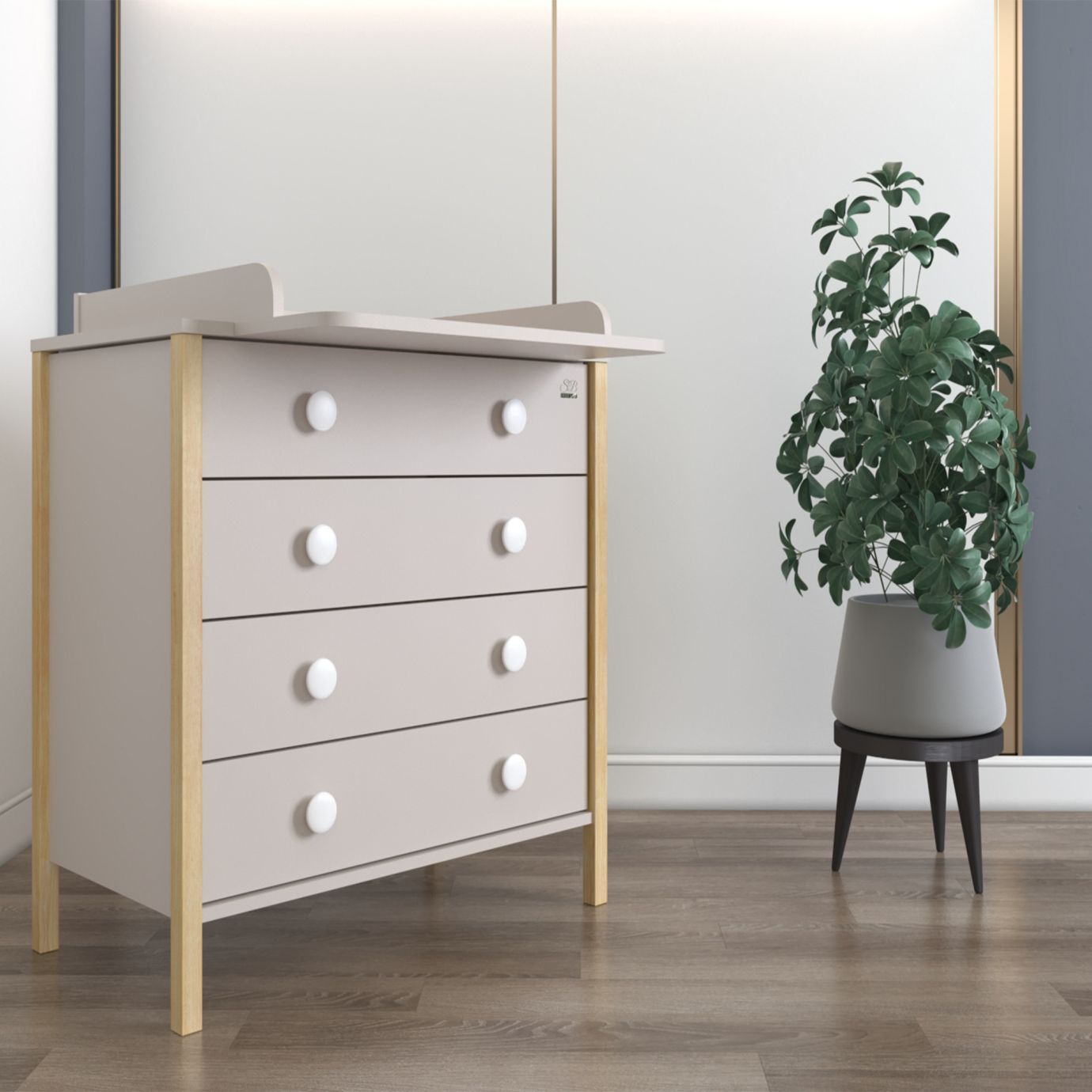 Пеленальный комод Giovanni Кашемир/Натуральный