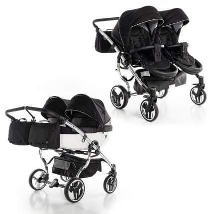 Коляска для двойни JUNAMA Diamond Special (black&white) DUO