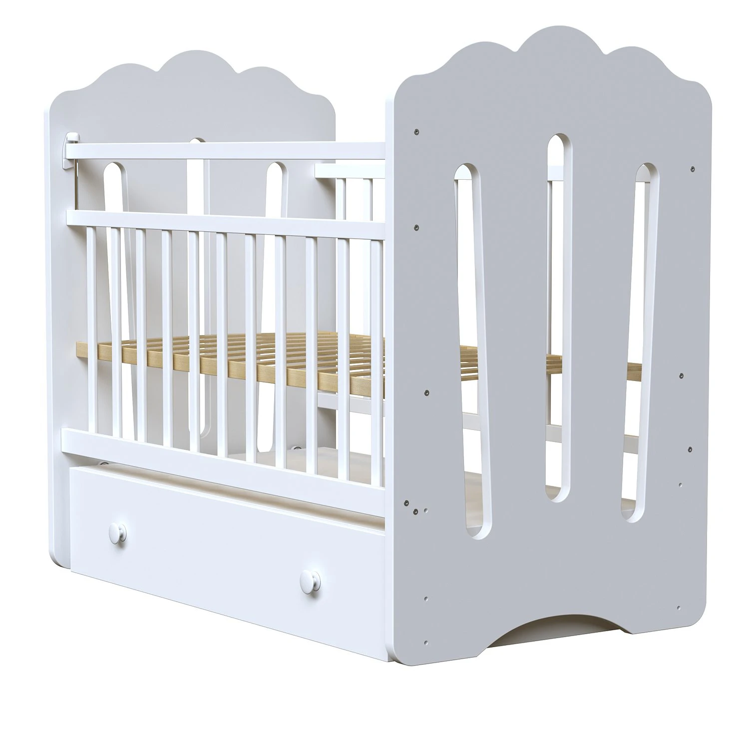 Кровать ВДК LITTLE HEART (маятник, ящик) белый белая