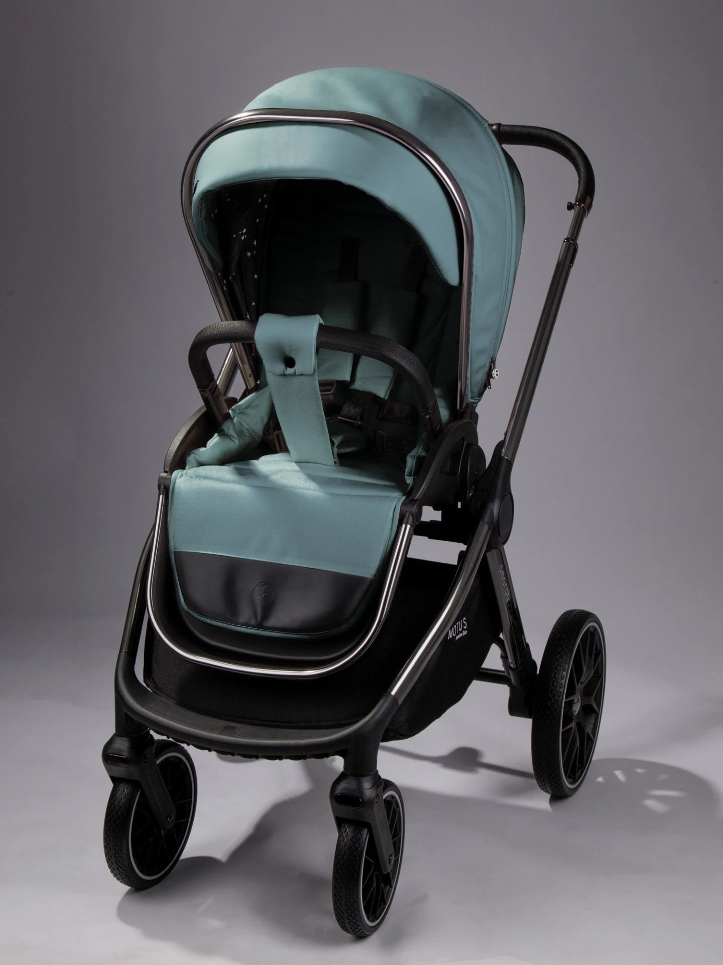 Коляска детская из экокожи 2в1 Motus Premium Ecco, лагуна