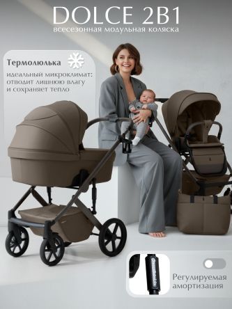 Коляска 2в1 SBL Dolce Brown