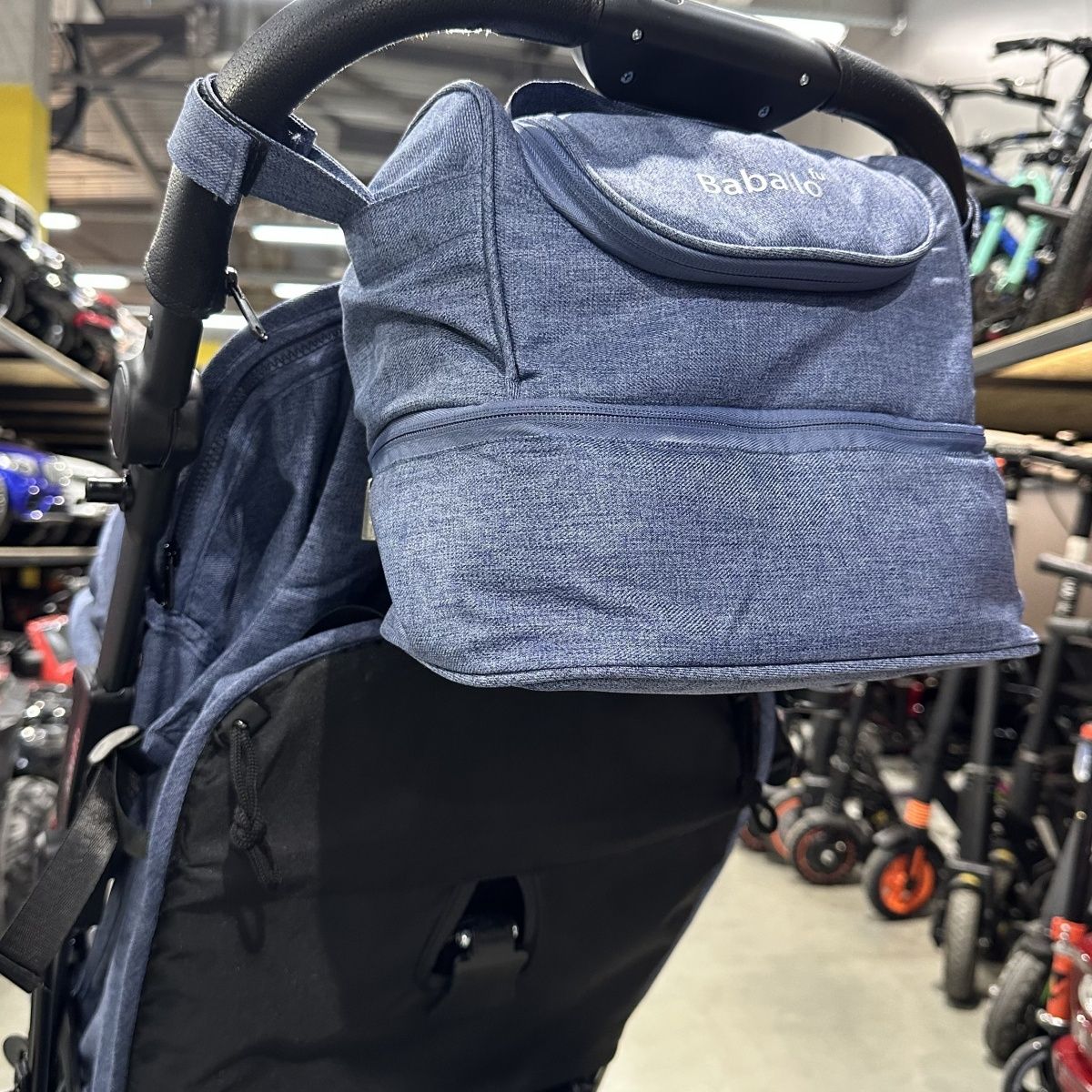 Коляска Babalo 2023 джинсовая (черная рама)