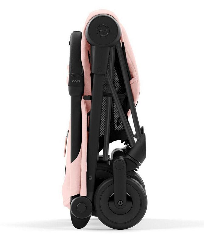 Cybex Coya Matt Black Peach Pink с дождевиком