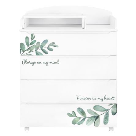 Комод Indigo Green Line 800/4 с пеленальным столиком листочки