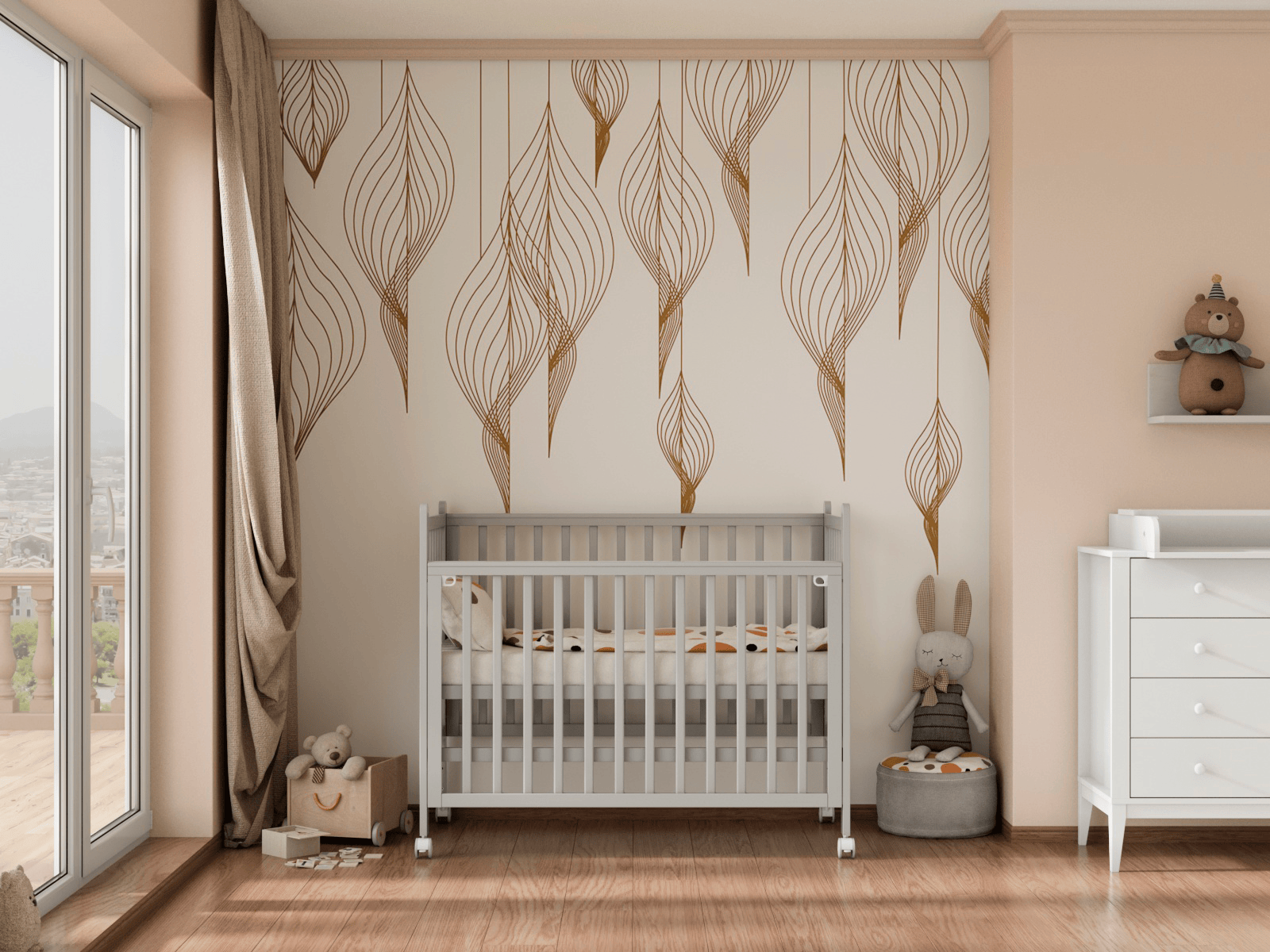 Кроватка Lunna Lika серый