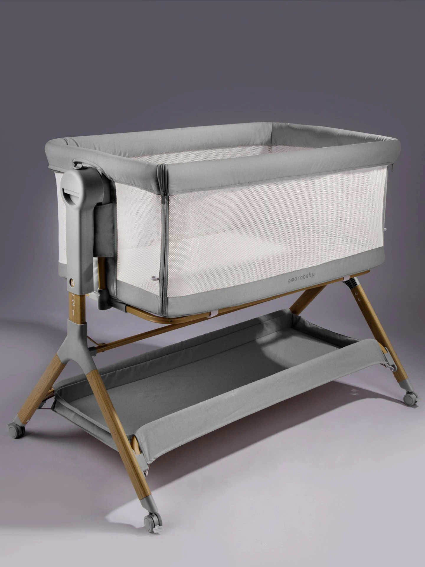 Приставная люлька механическая Care, светло-серый