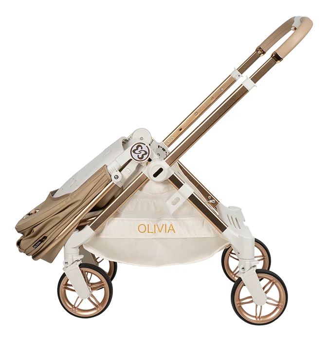 Коляска прогулочная детская Olivia, с перекидной ручкой бежевый