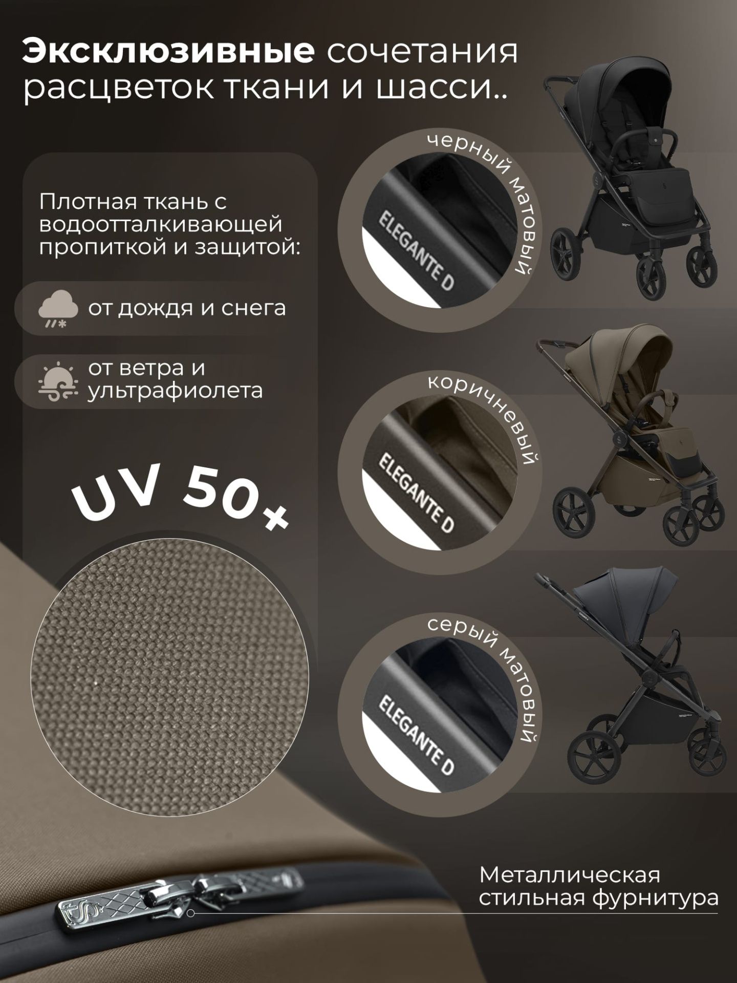 Прогулочная коляска SBL Elegante D Dark Beige