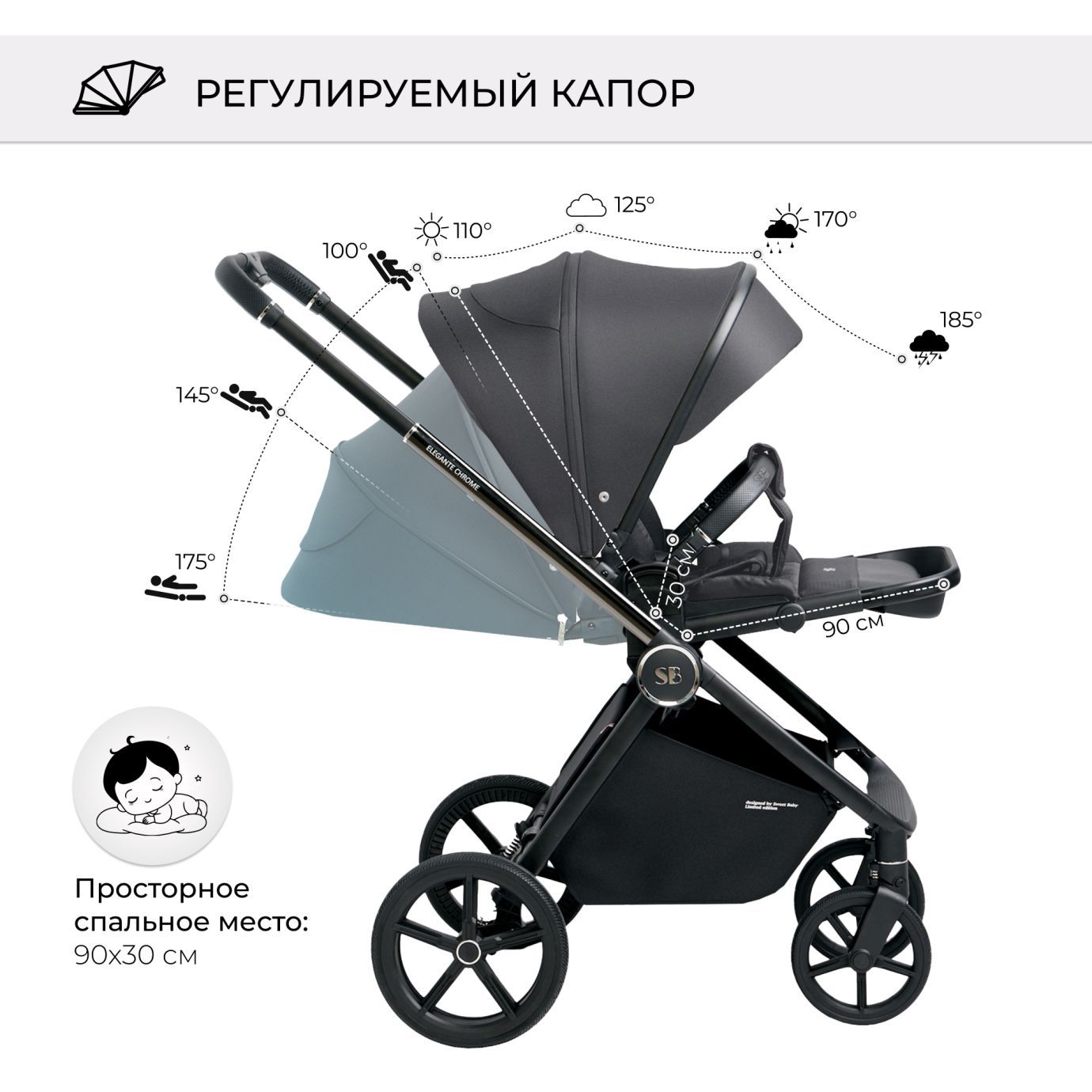 Коляска Elegante Chrome