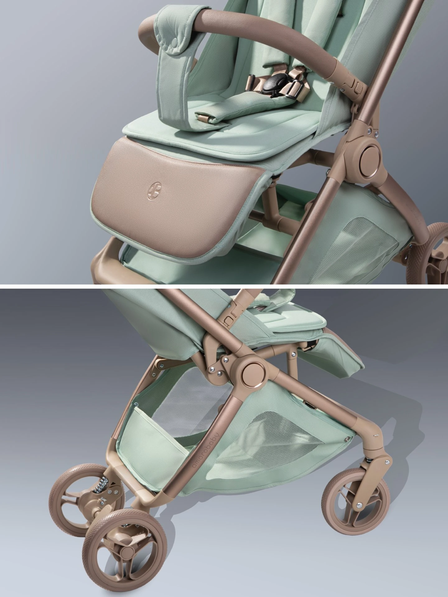 Коляска прогулочная Amarobaby, Jaunt, зеленый