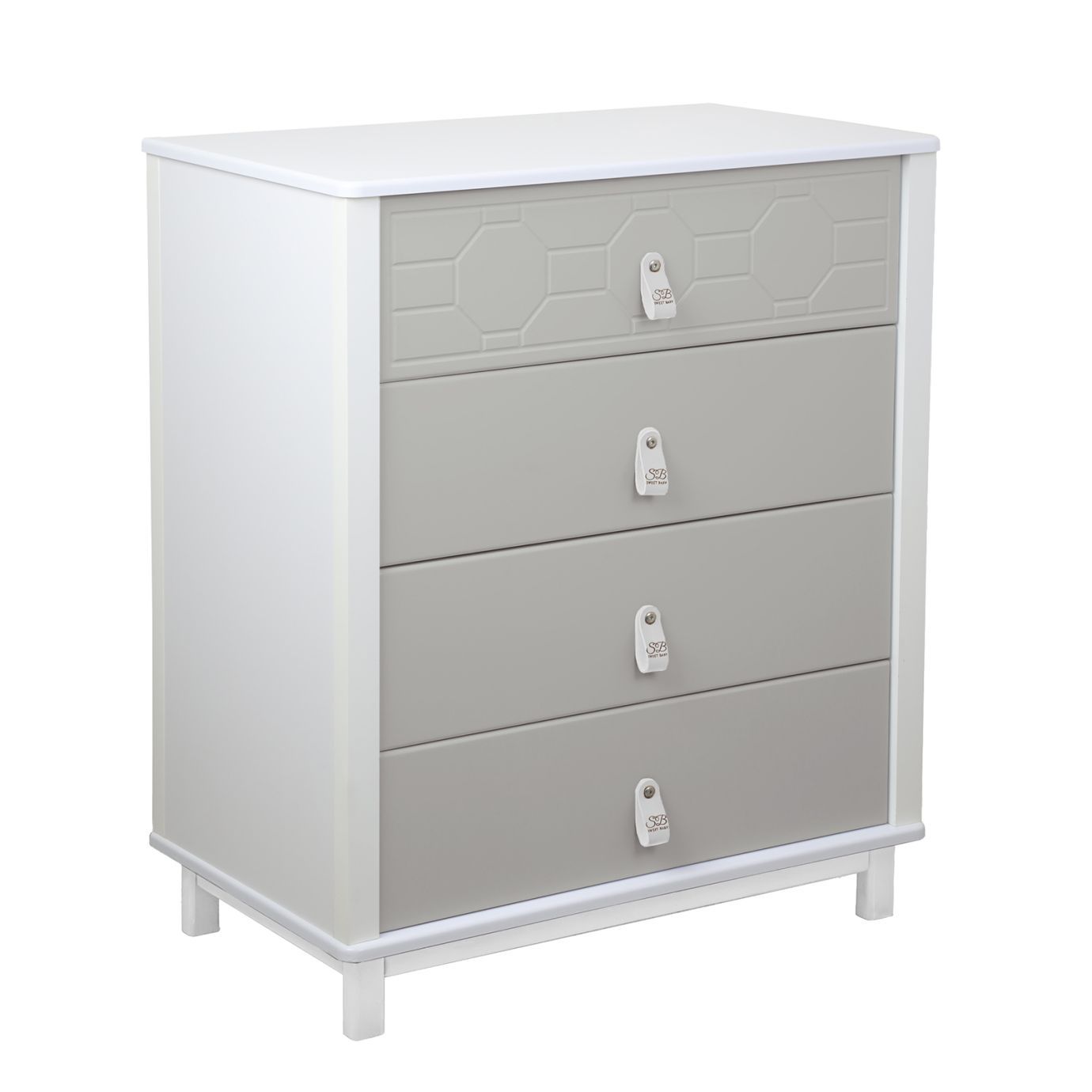 Пеленальный комод Nuovo Серый/белый