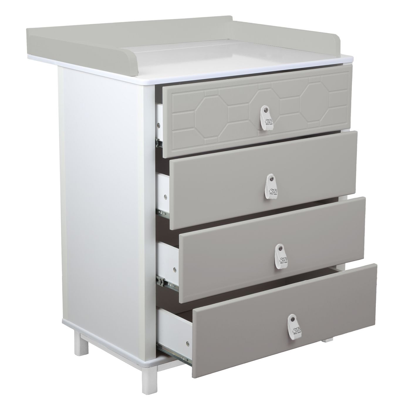 Пеленальный комод Nuovo Серый/белый