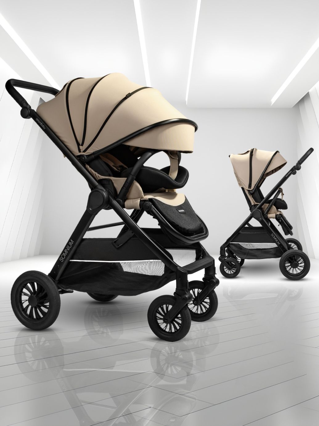 Прогулочная коляска с реверсивным блоком Somnium бежевый