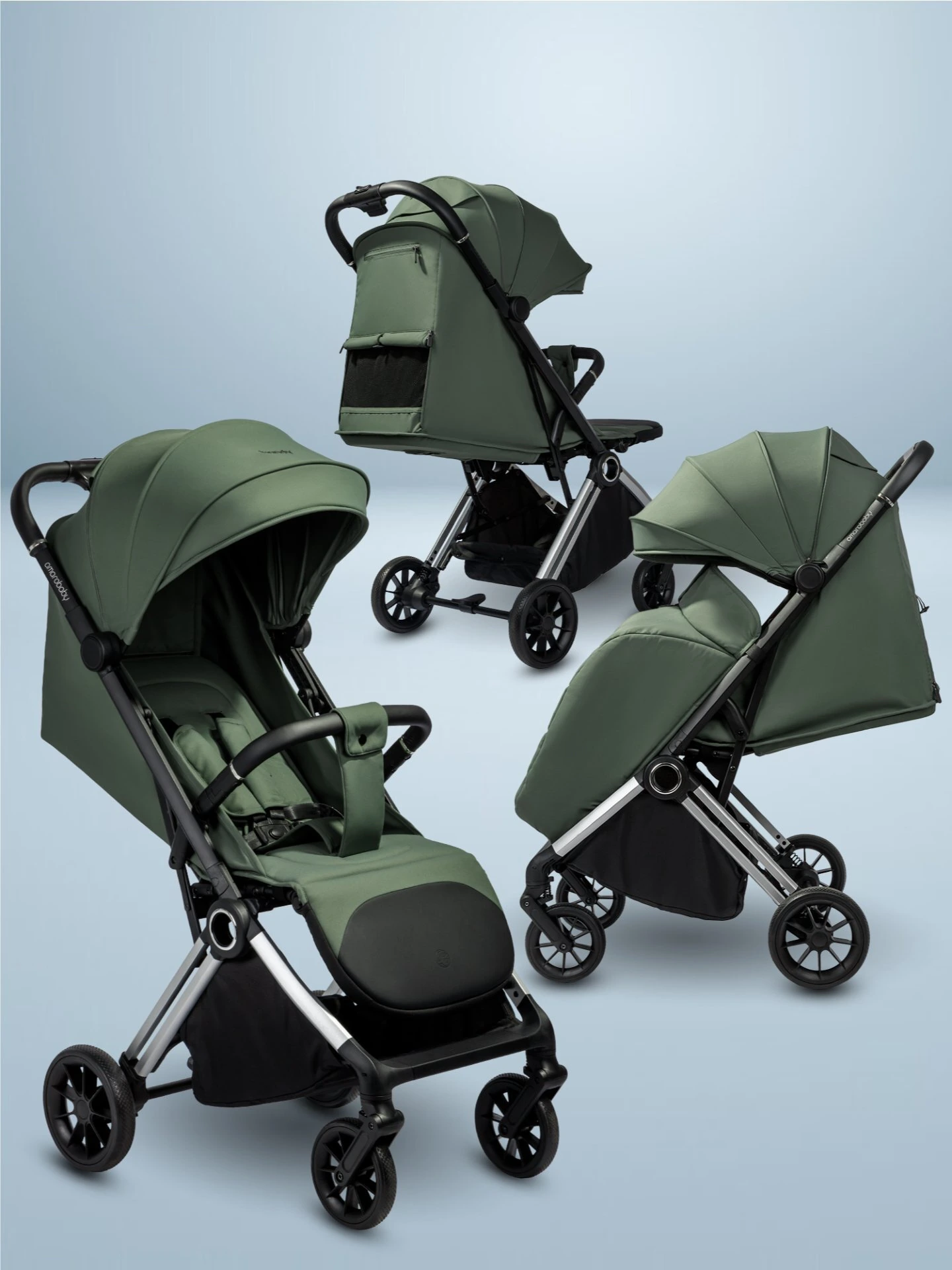 Прогулочная коляска Handy, зеленый/серебряный