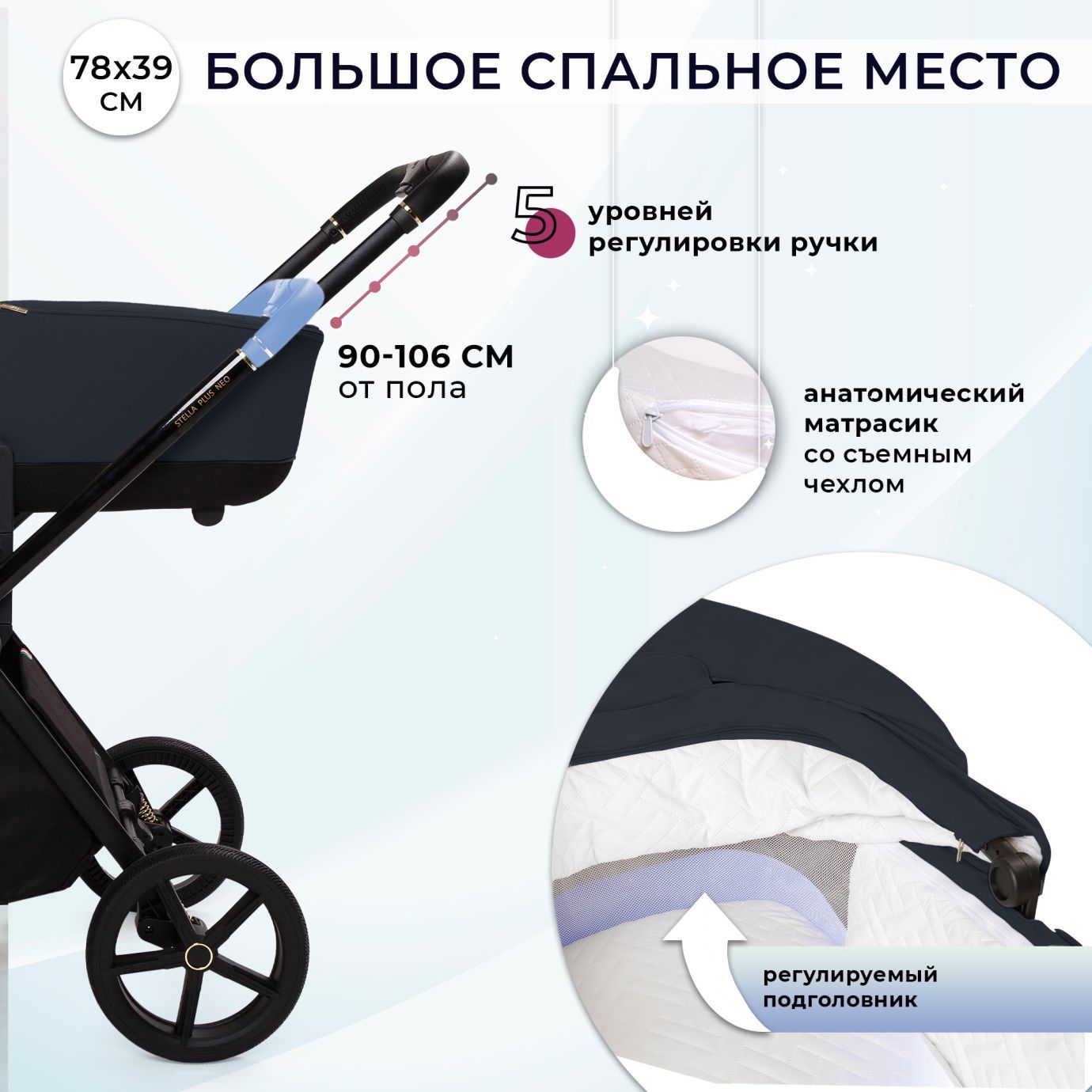 Коляска Sweet Baby Stella Plus Neo Dark Grey