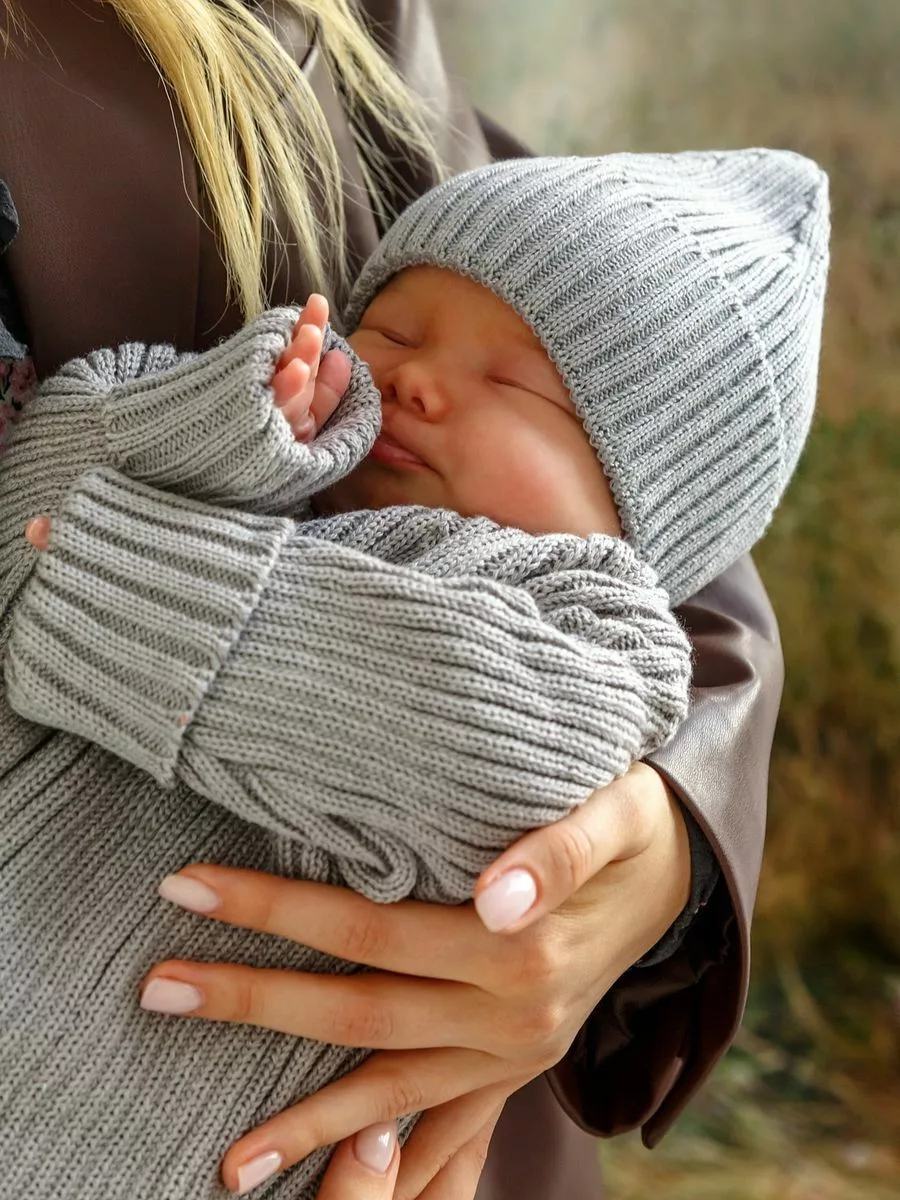 Комбинезон вязаный детский Pure Love Tot, демисезонный, серый