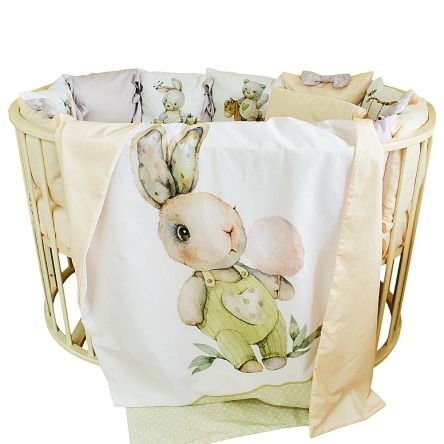 Комплект в кроватку 6 предметов сладкий зайка