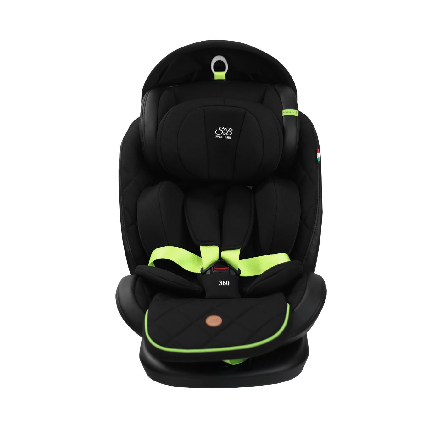 Автокресло поворотное группа 0123 (0-36) Suburban 360 Isofix Black/Green