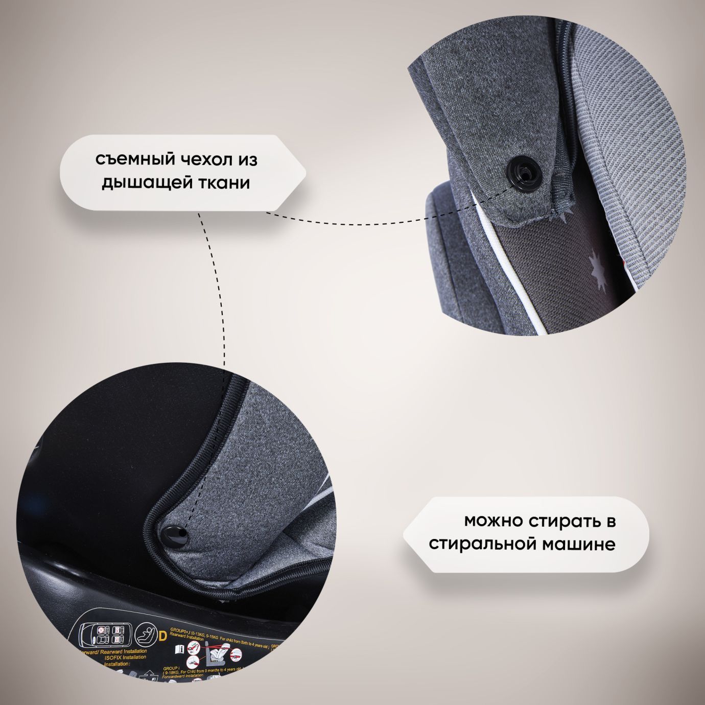 Автокресло группа 0123 (0-36) Fortuna 360 SPS Isofix Grey