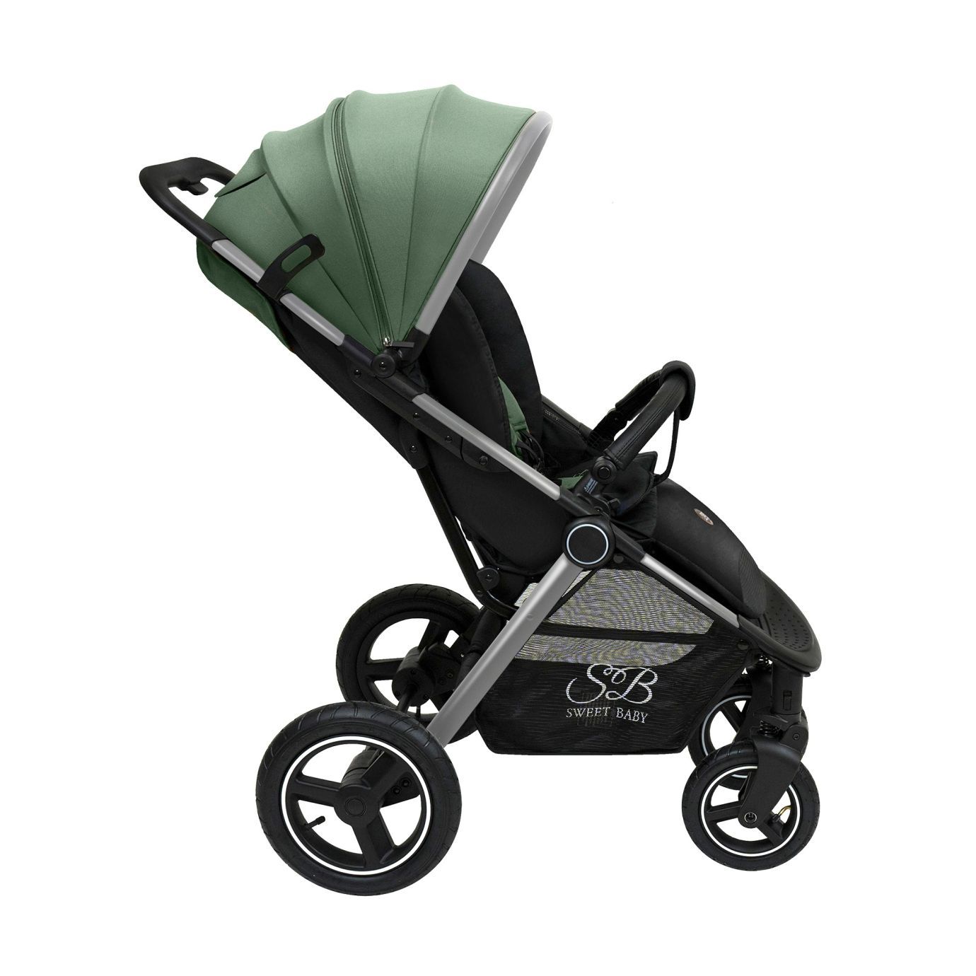 Прогулочная коляска Suburban Compatto Silver Green (Air)