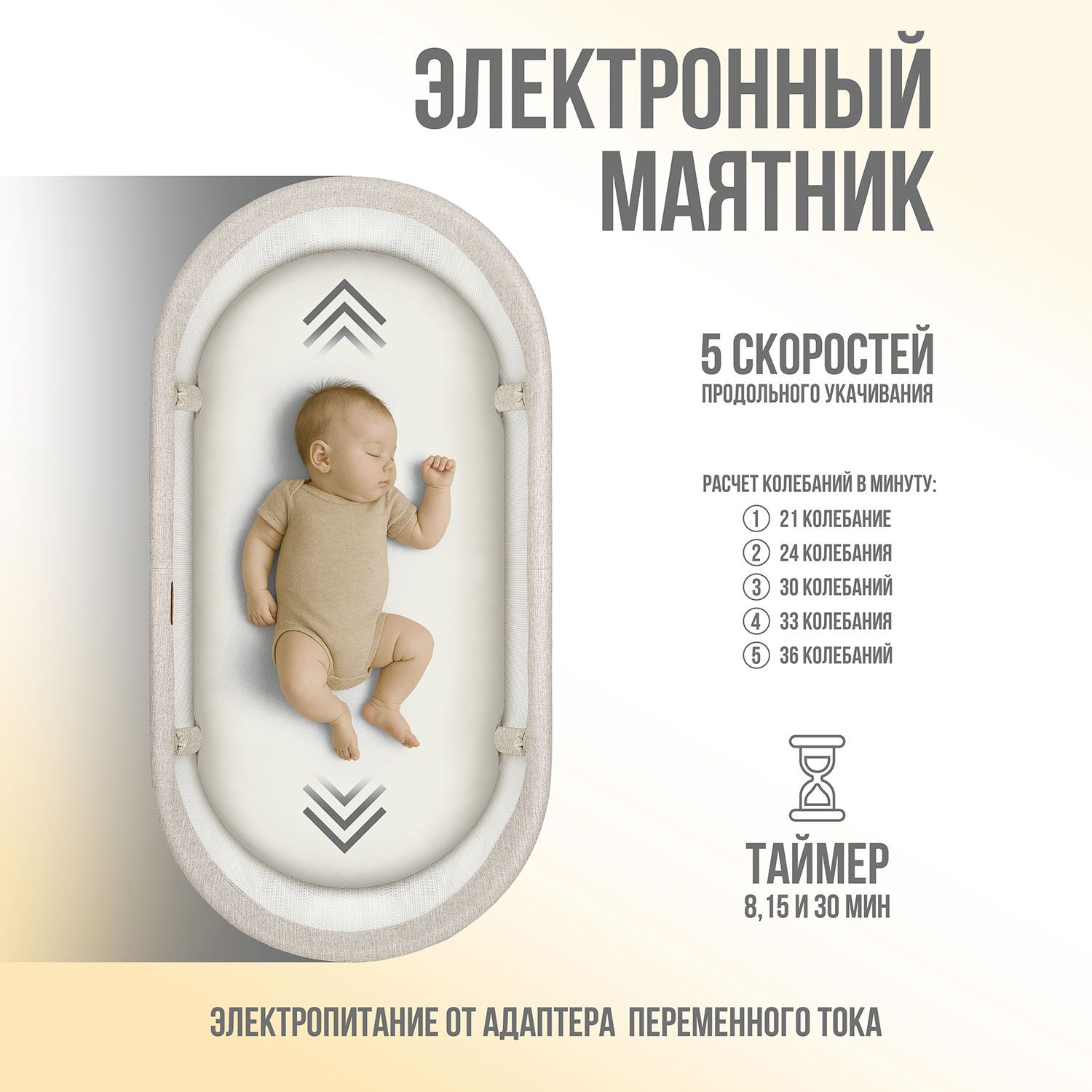 Детская колыбель Nuovita Accanto Pace с электронной системой укачивания
