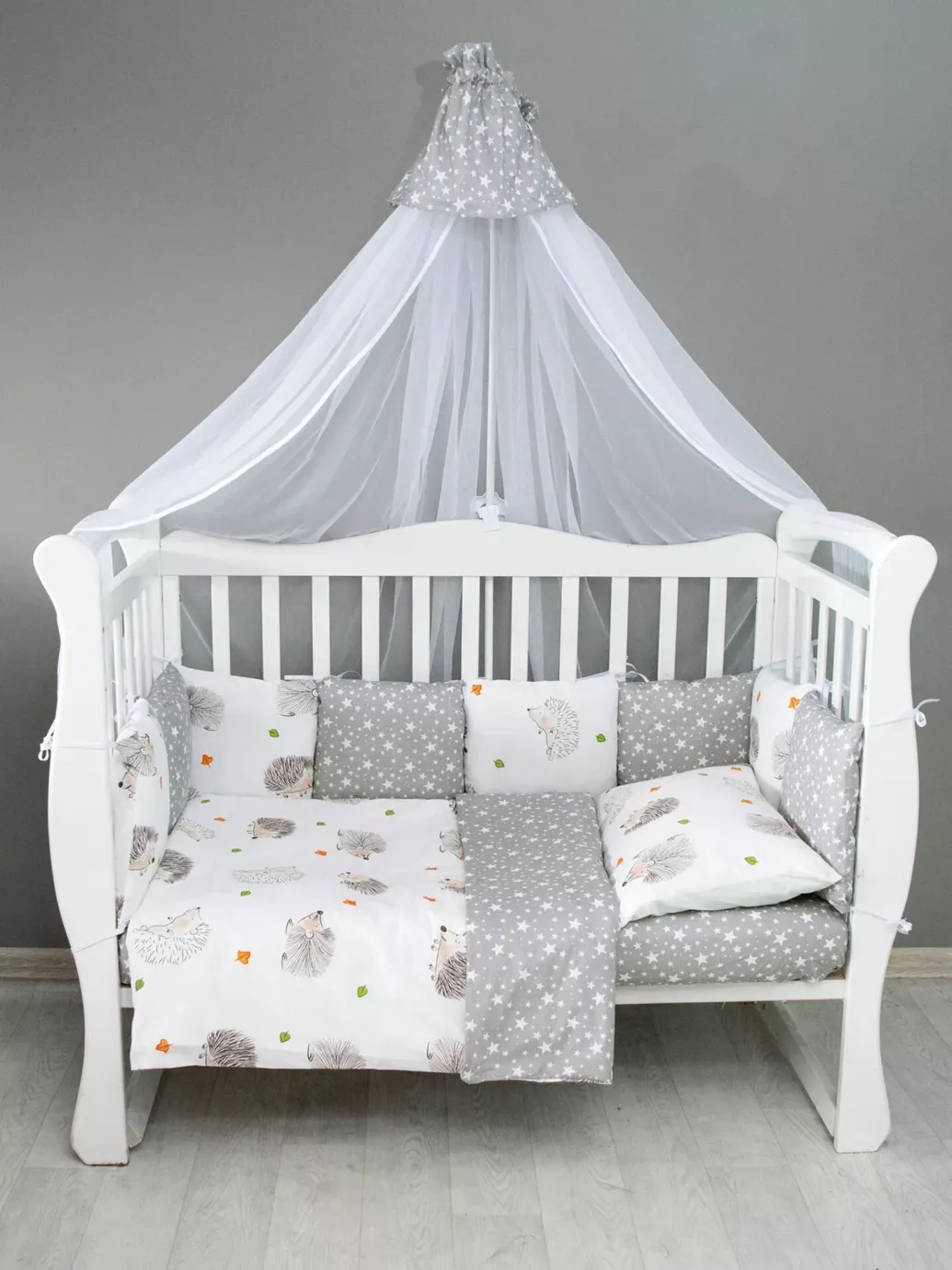 Комплект Premium Ежик в кроватку 18 предметов 