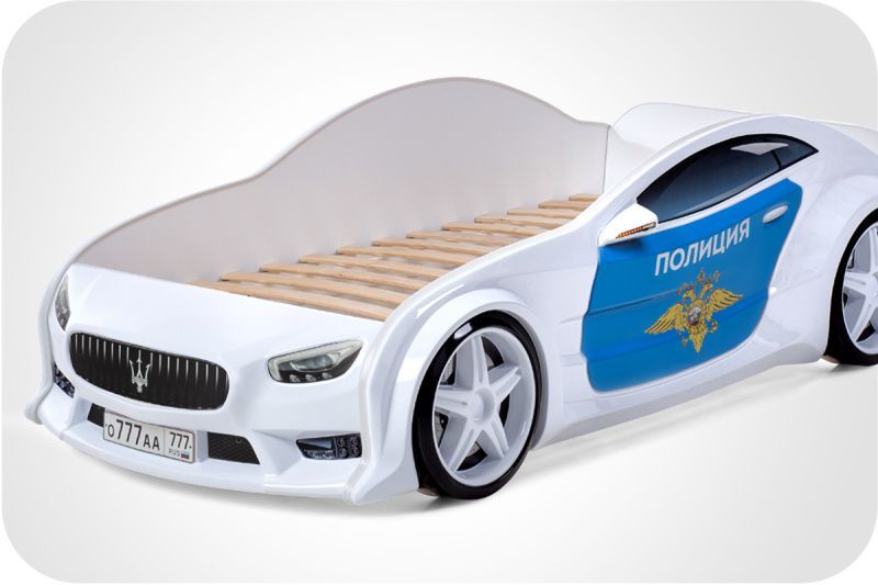 Кровать машина объемная (3d) EVO "МАЗЕРАТИ" полиция