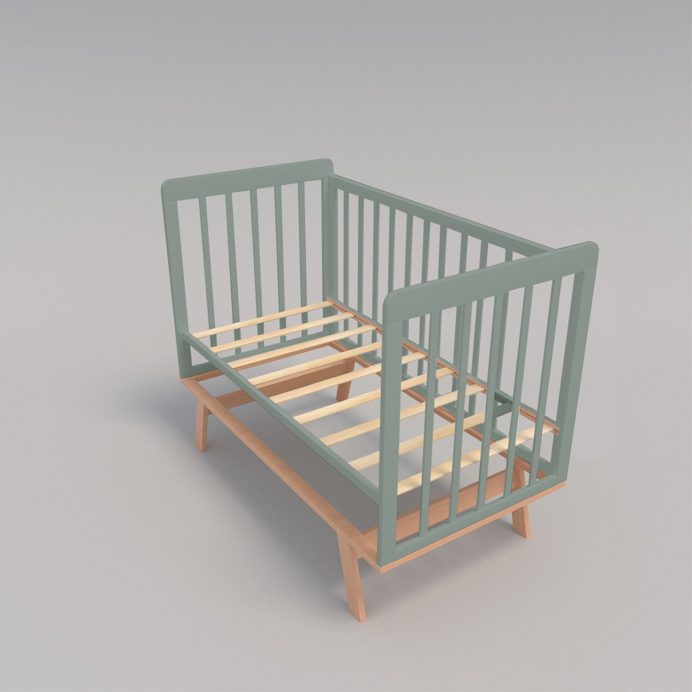 Кровать Indigo FLORA (прод. маятник) шалфей-бук