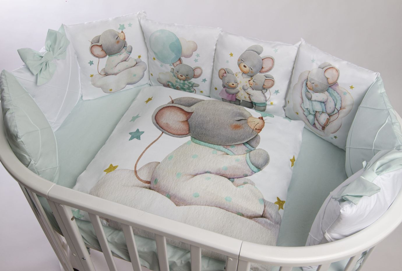 Комплект 17 предметов премиум "малыш-мышонок мятный"