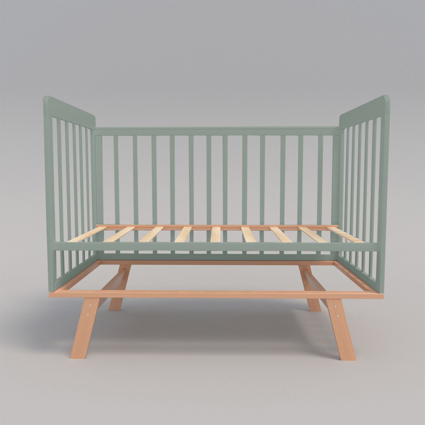 Кровать Indigo FLORA (прод. маятник) шалфей-бук