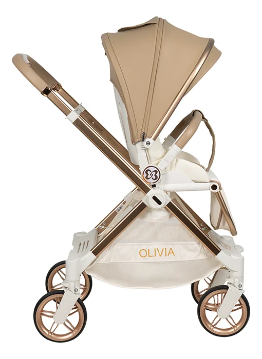 Коляска прогулочная детская Olivia, с перекидной ручкой бежевый