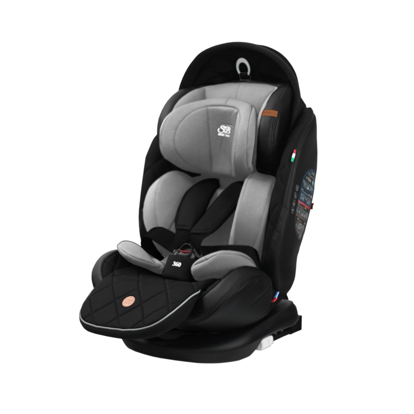 Автокресло поворотное группа 0123 (0-36) Suburban 360 Isofix Gray