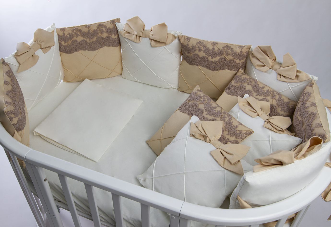 Комплект 17 предметов ""Classico" кофе сатин / кружево"