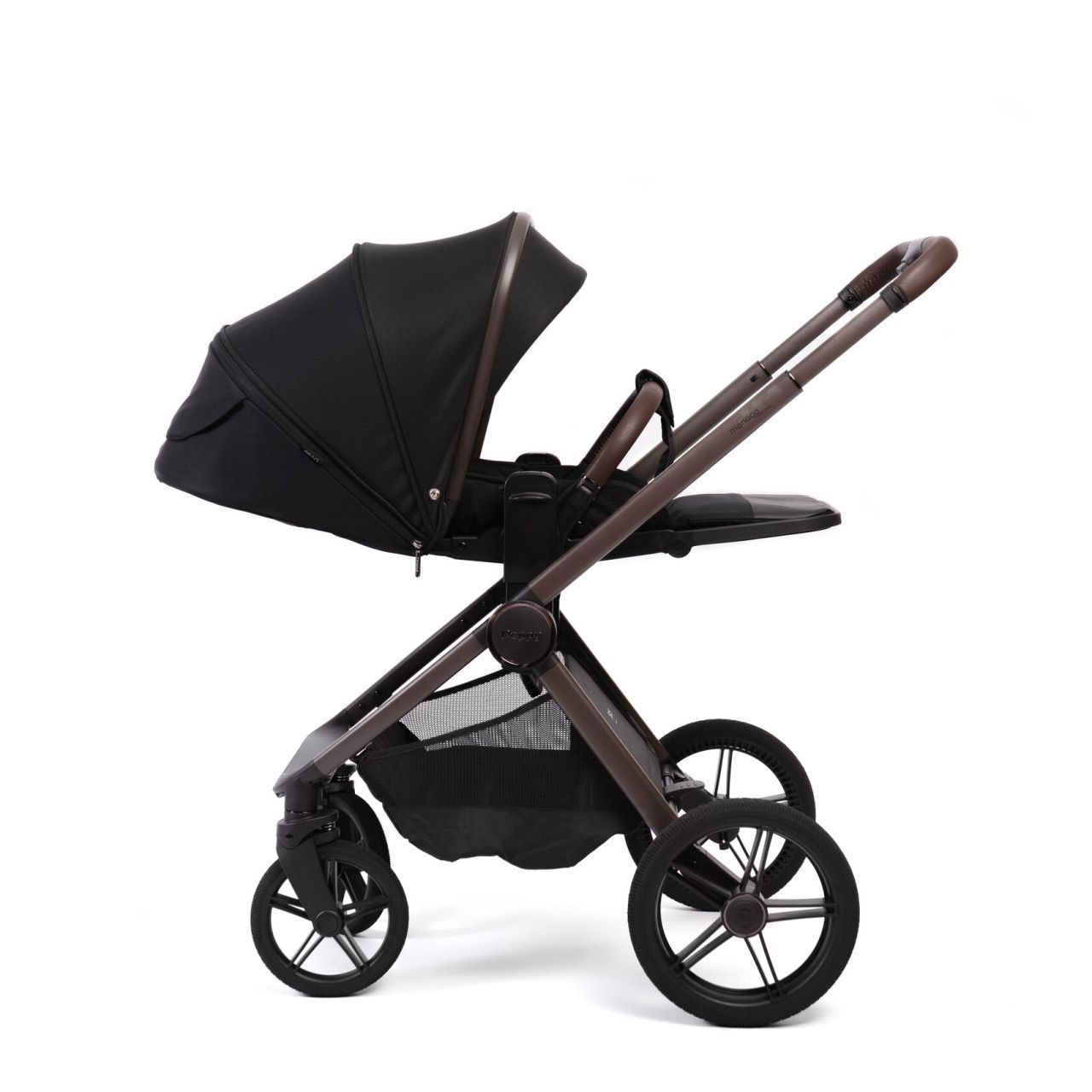 Коляска 2в1 Peppy Monaco Thermo Black (рама серо-коричневая)