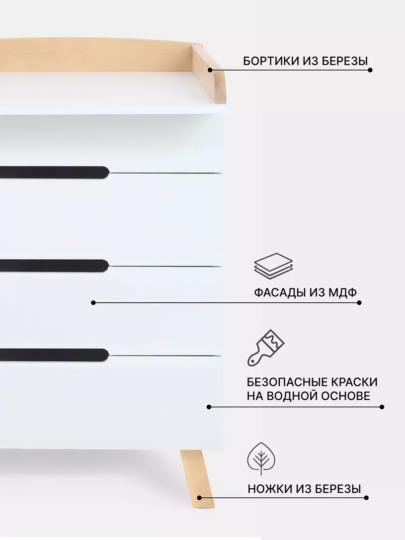 Комод пеленальный Rant Indy Pro CLOUD WHITE