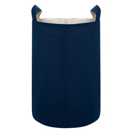 Тканевая корзина из синего льна