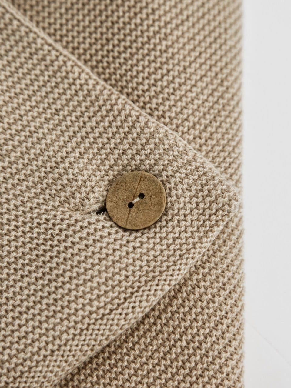 Конверт вязаный утепленный на выписку, 85см.