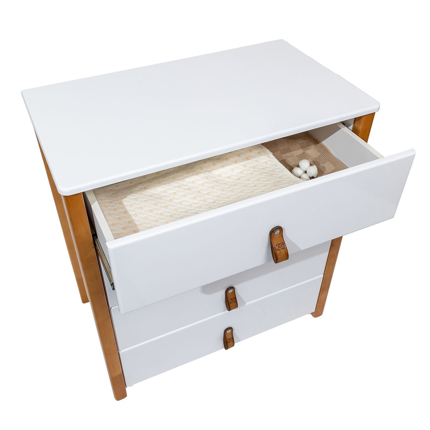 Пеленальный комод Massimo Белый/Натуральный