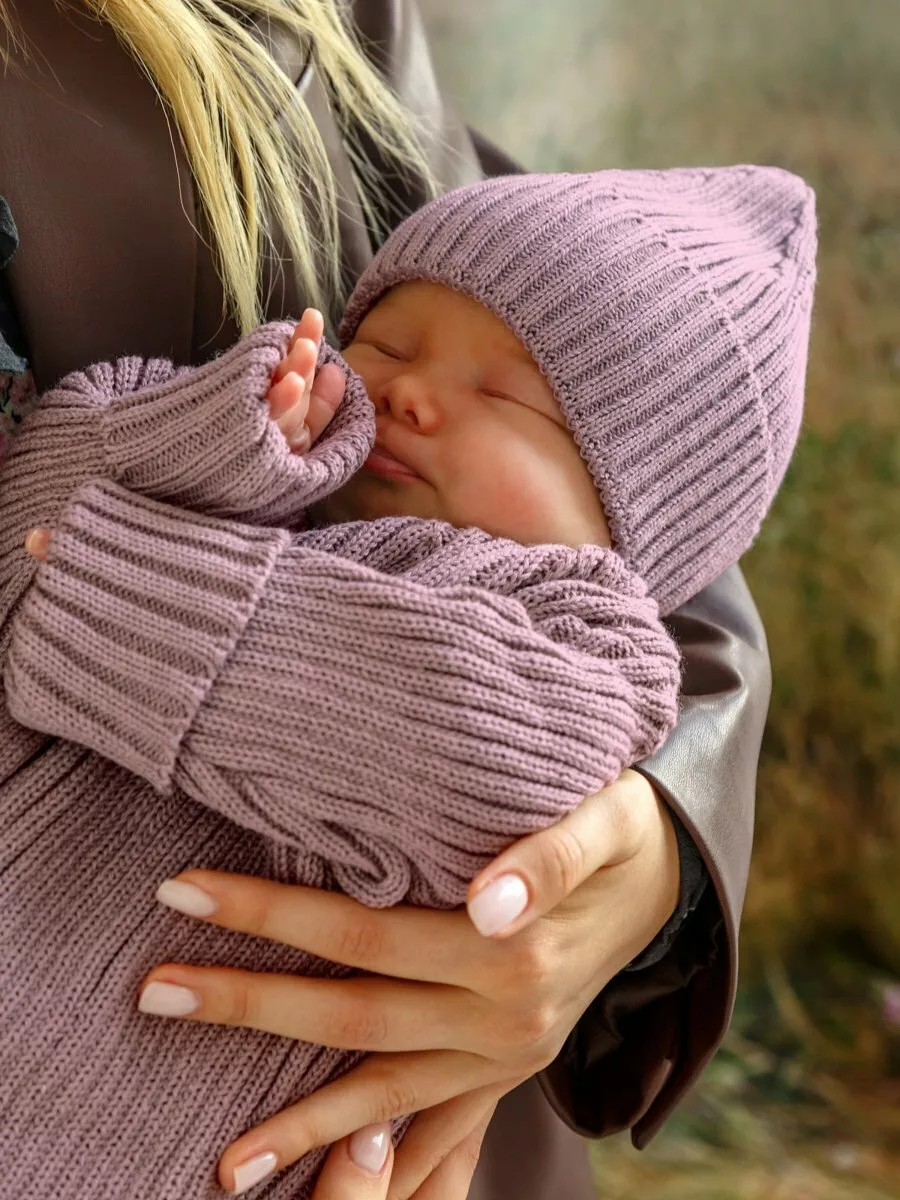 Комбинезон вязаный детский Pure Love Tot, демисезонный, пудровый