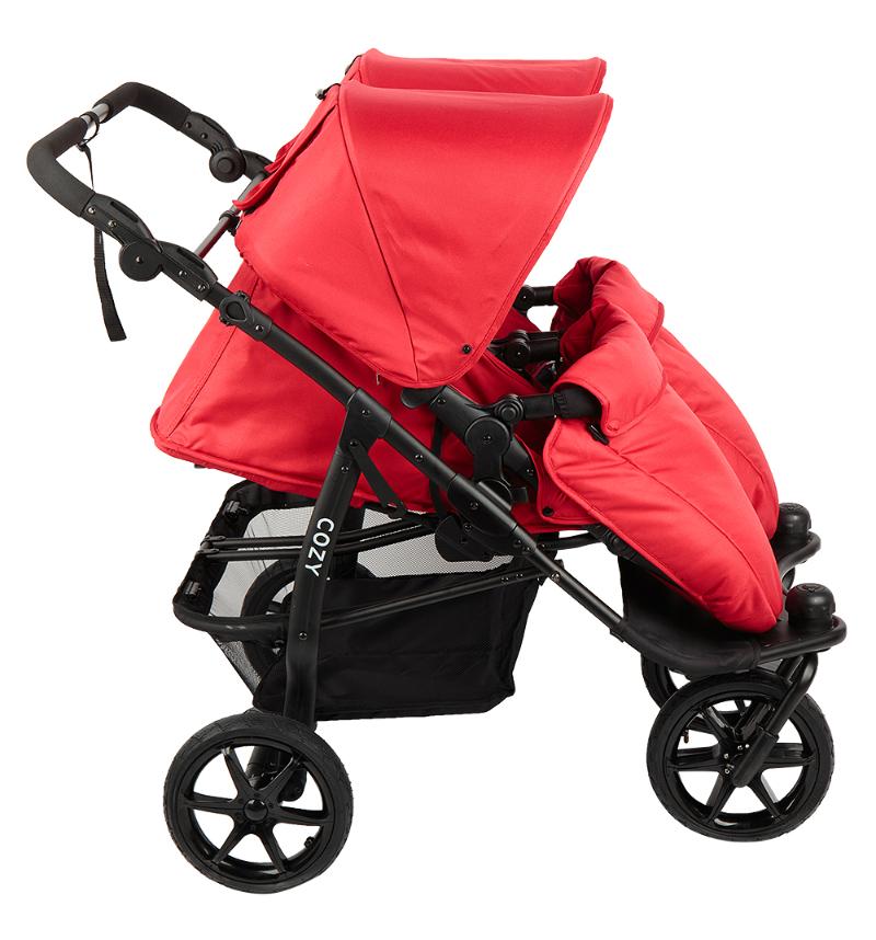Коляска для двойни Cozy DOU прогулочный блок Red