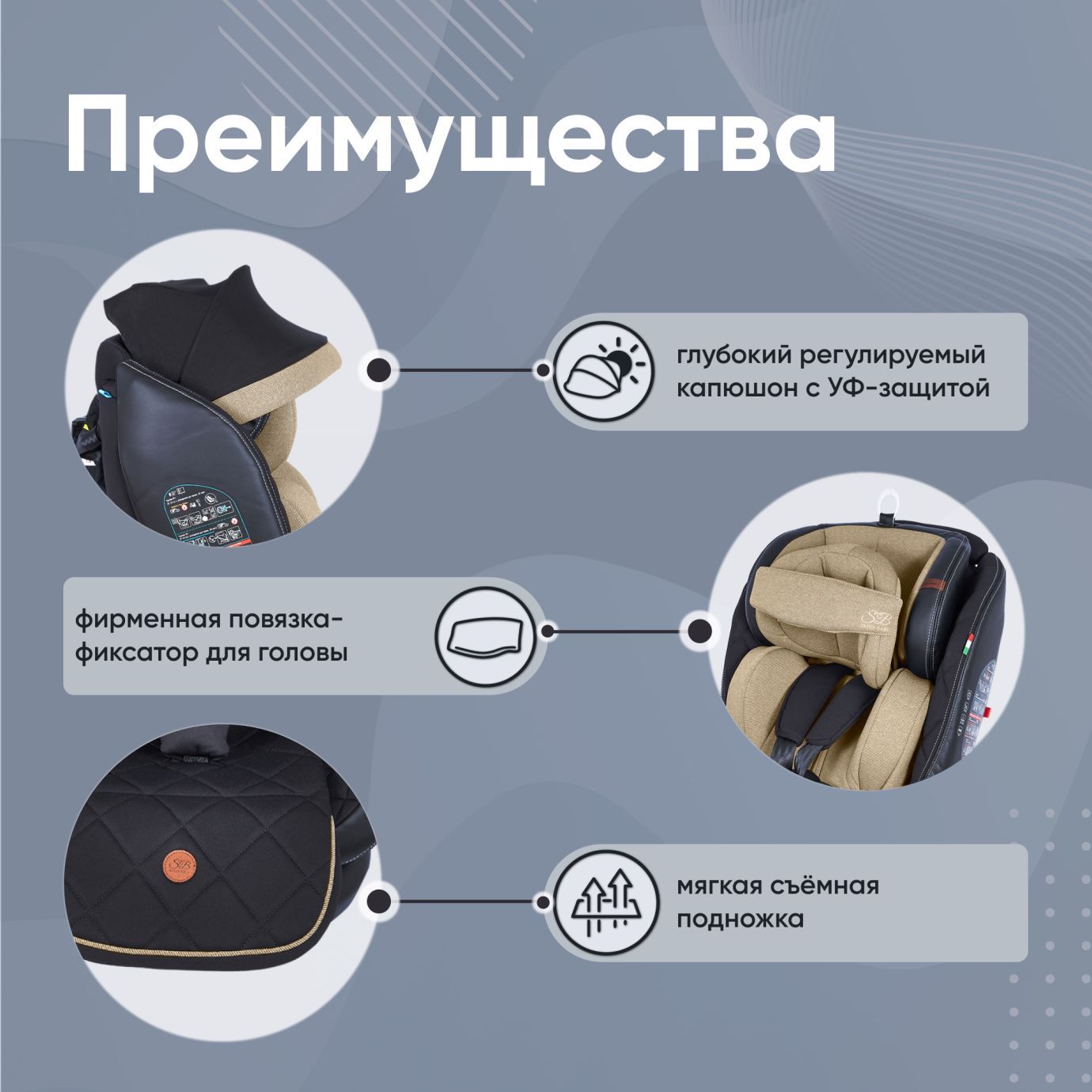 Автокресло поворотное группа 0123 (0-36) Suburban 360 Isofix Brown