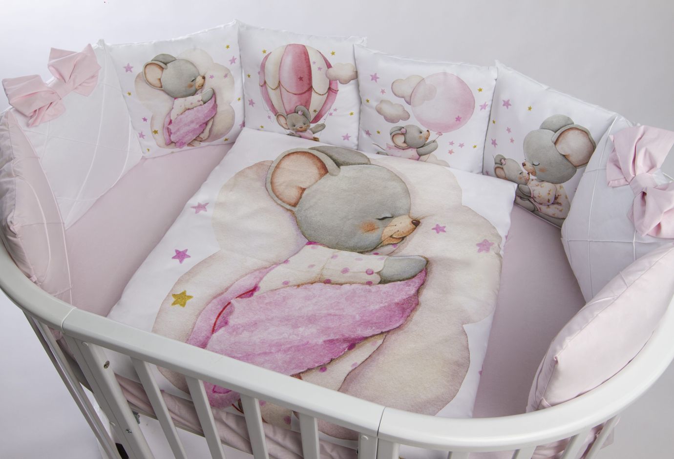 Комплект 17 предметов премиум "малыш-мышонок розовый"