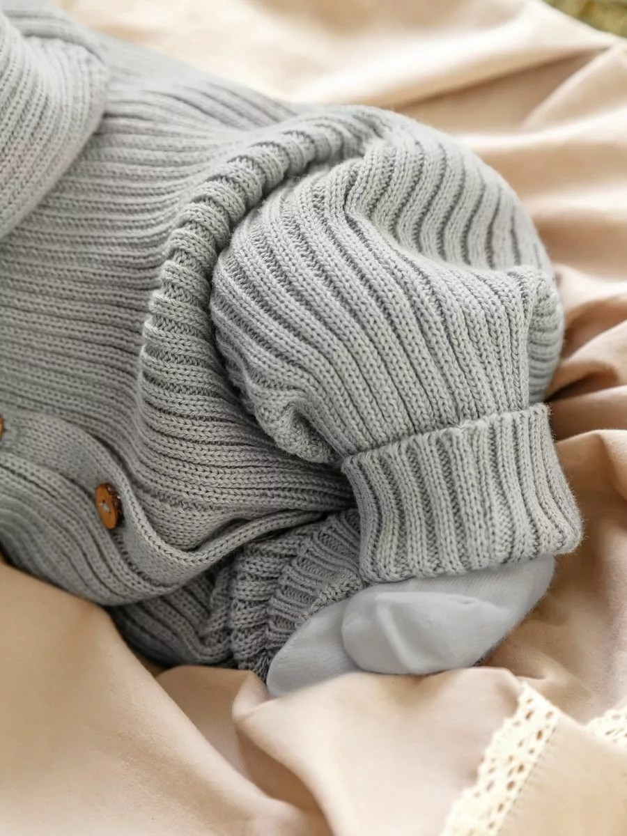 Комбинезон вязаный детский Pure Love Tot, демисезонный, серый