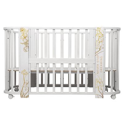 Кровать детская "Indigo "Green Line" 5 в 1 с поперечным маятником цветы